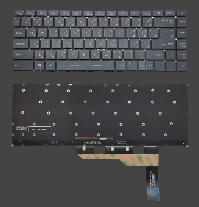 แป้นอังกฤษ มีไฟ MSI-14C4 E14 E15 MSI-14C4 Keyboard MSI